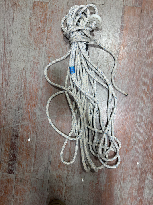 55' OF 7/16" Halyard Line WITH Stainless Steel Shackle