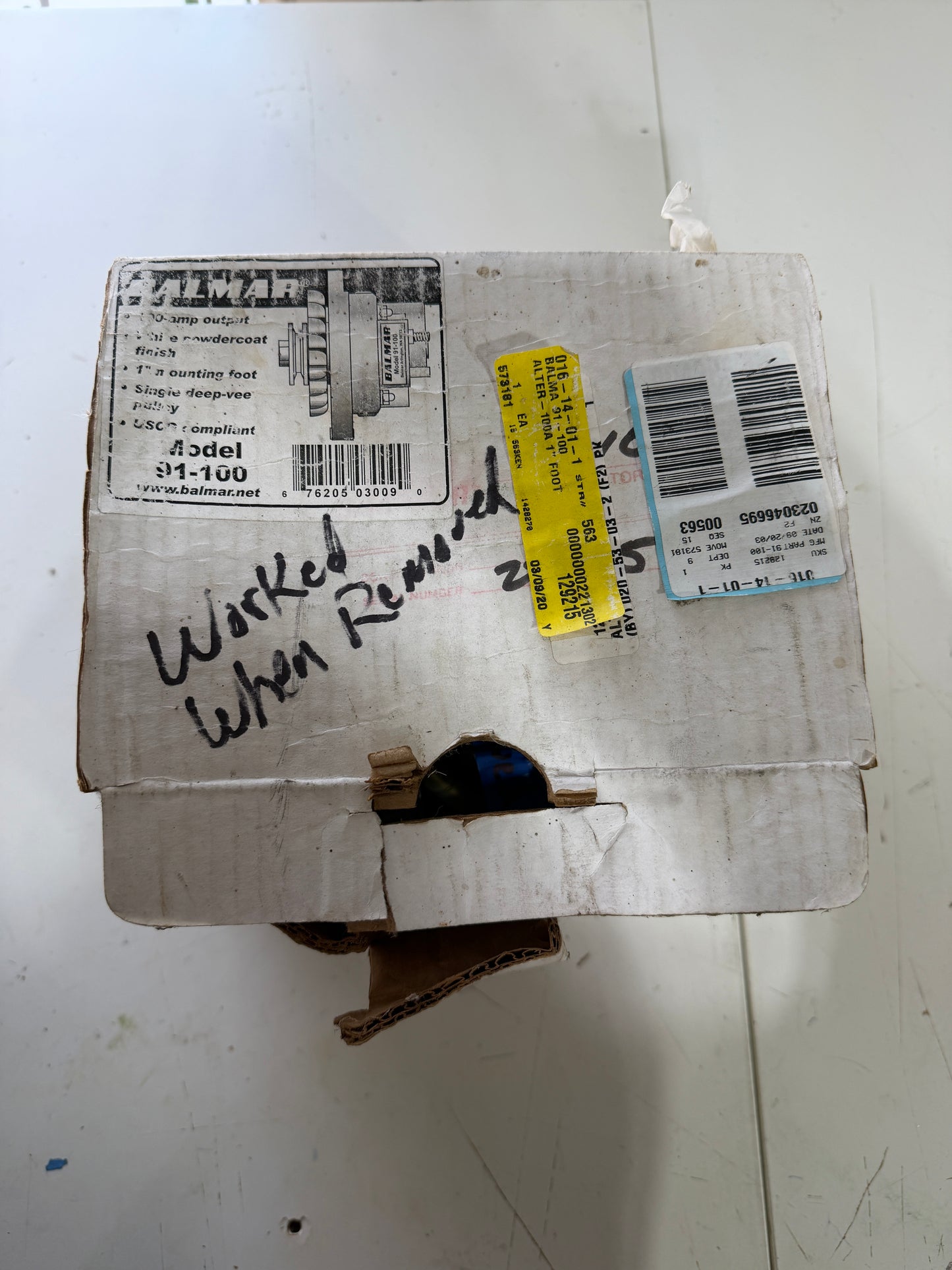 Balmar MODEL 91-100 Alternator - WORKS