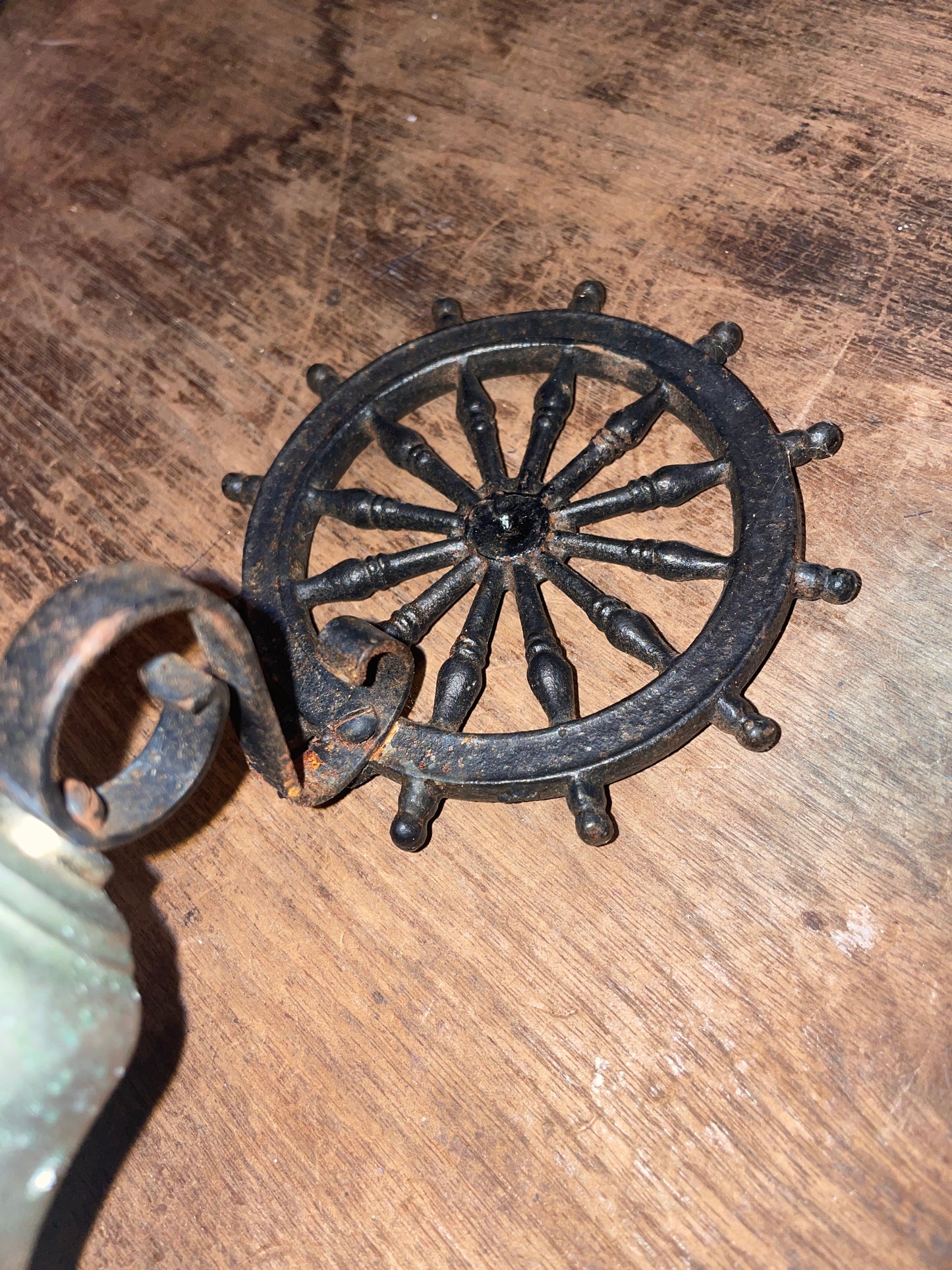 Vintage Ships Wheel Bell