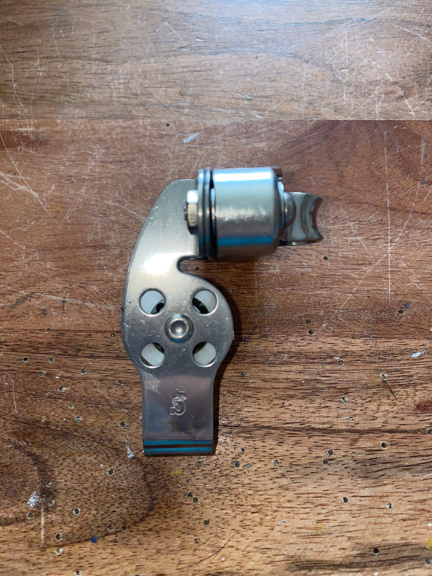 Small Schaefer 1” Sheave - 5/16” Line Single Block With Cam Cleat - 1/4” Wire