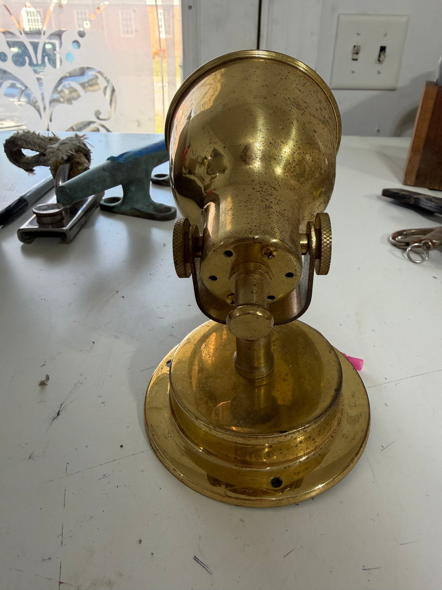 Brass Interior Tilting Light - LED Light Bulb