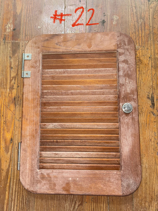 Louvered Interior Cabinet Door With Push Lock - 21 1/2" Long x 15 1/2" Wide -- #22
