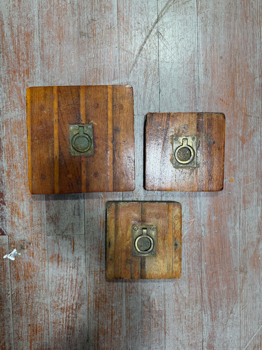 LOT OF 3 Teak & Holly Floor Boards -- #226