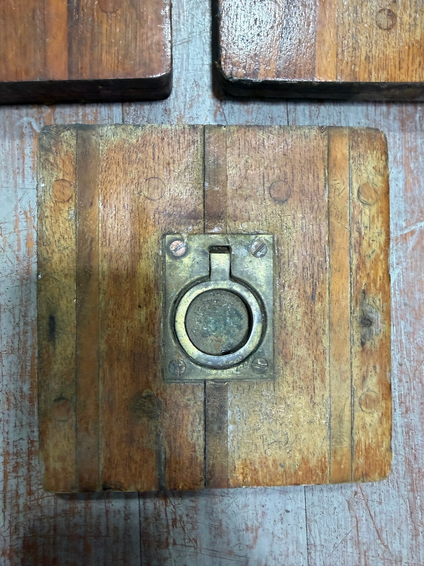 LOT OF 3 Teak & Holly Floor Boards -- #226