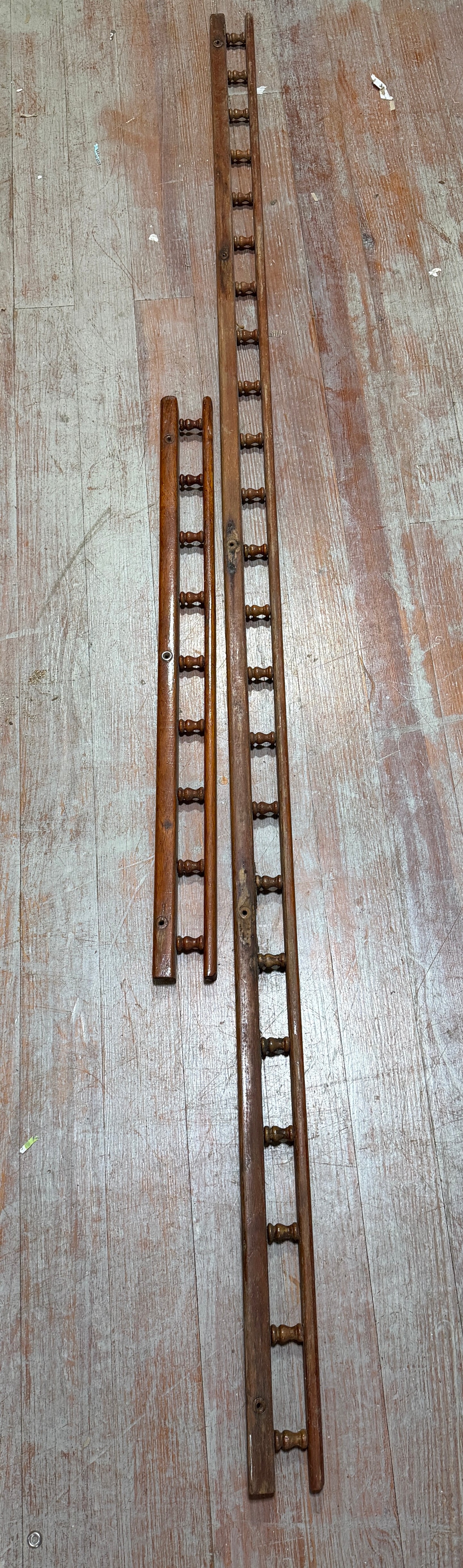 Teak Rail Spindle Boards - DIFFERENT LENGTHS AND VARNISHING WILL VARY