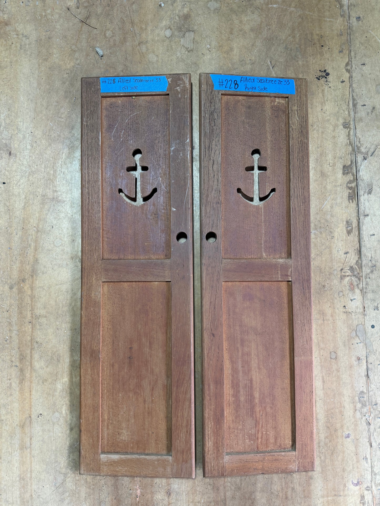 Allied Seabreeze 33 Interior Cabinet Door - Anchor Cut Out - PORT OR STARBOARD SIDE AVAILABLE  -- #228