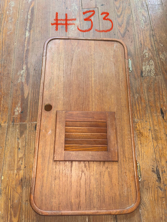Rounded Teak Interior Cabinet Door - 28 1/4" Long x 15" Wide -- #33