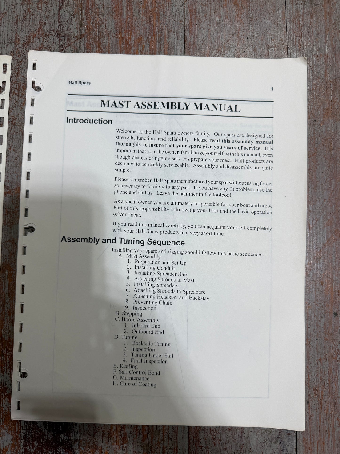 TARTAN 33 Mast Assembly Manual