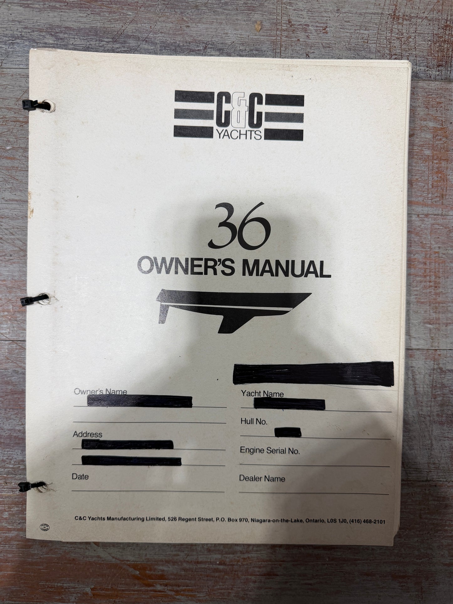 C&C 36 Owners Manual
