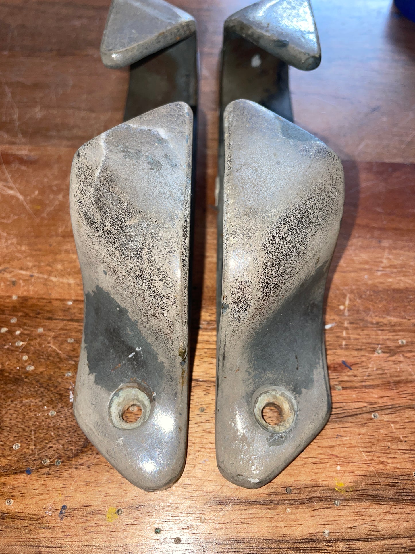 PAIR 9 7/8” Chromed Bronze Chock Cleats