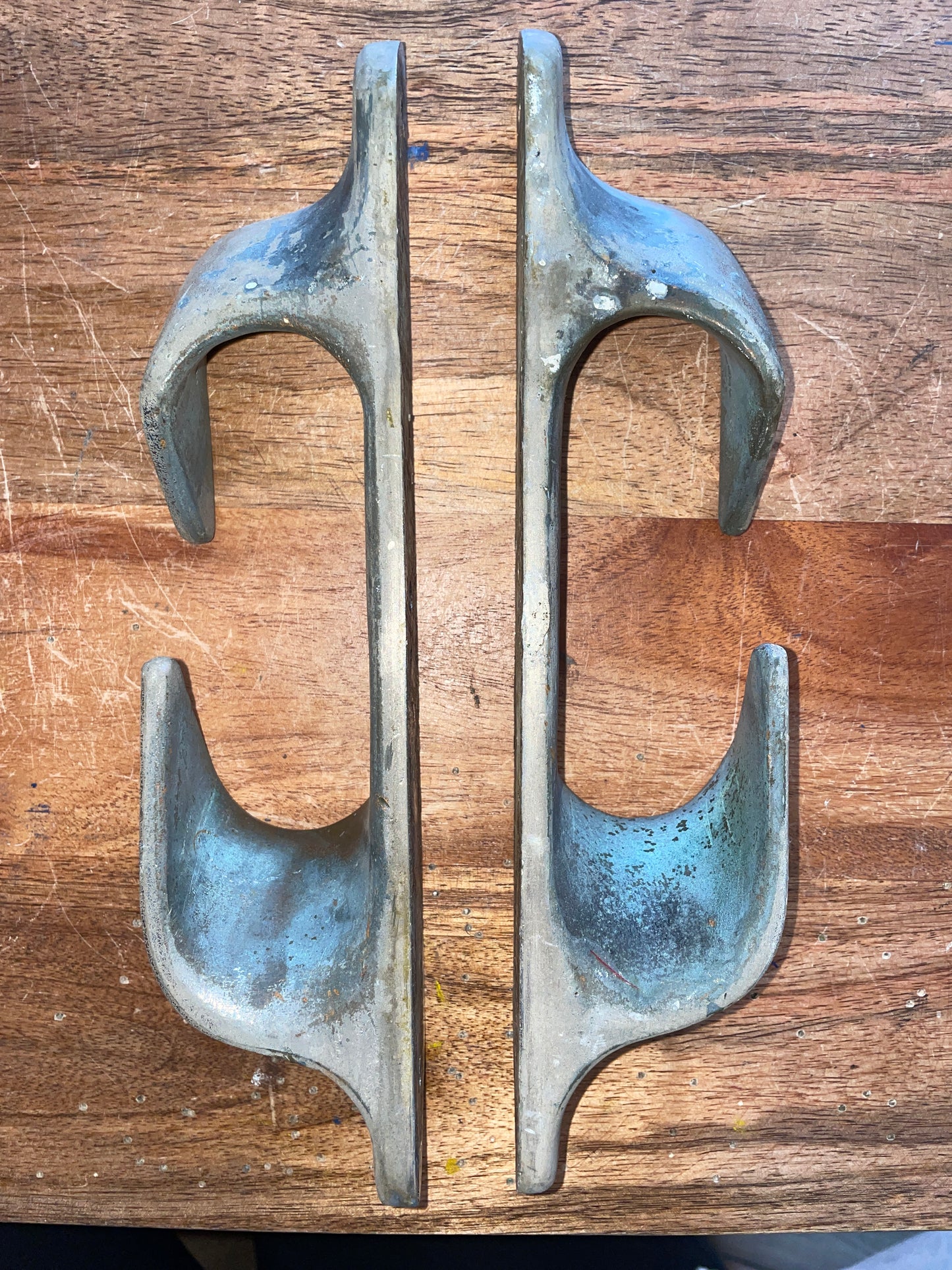 PAIR 9 7/8” Chromed Bronze Chock Cleats