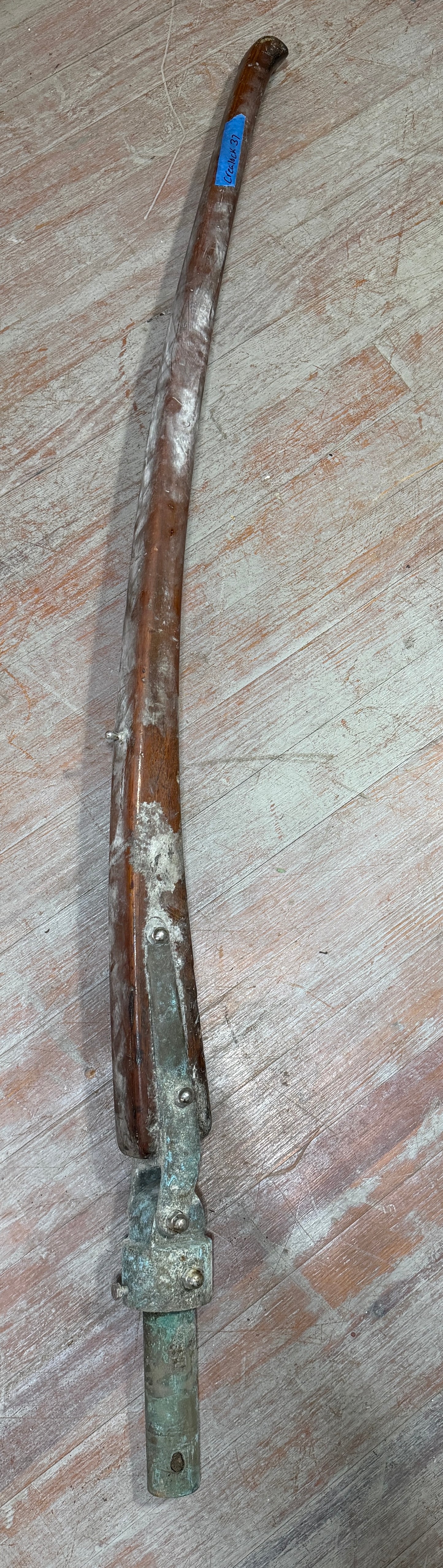 CREALOCK 37 Slightly Curved Tiller Handle - 61" Total Length WITH RUDDER HARDWARE-- #7