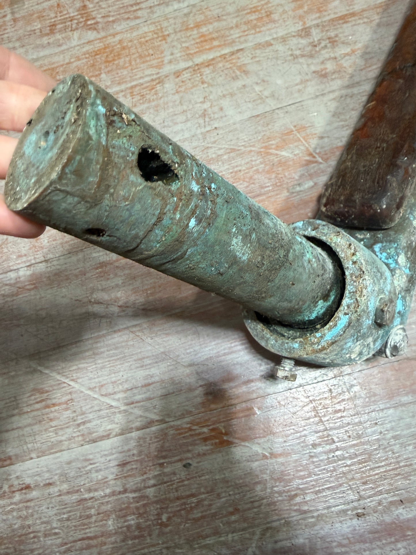 CREALOCK 37 Slightly Curved Tiller Handle - 61" Total Length WITH RUDDER HARDWARE-- #7