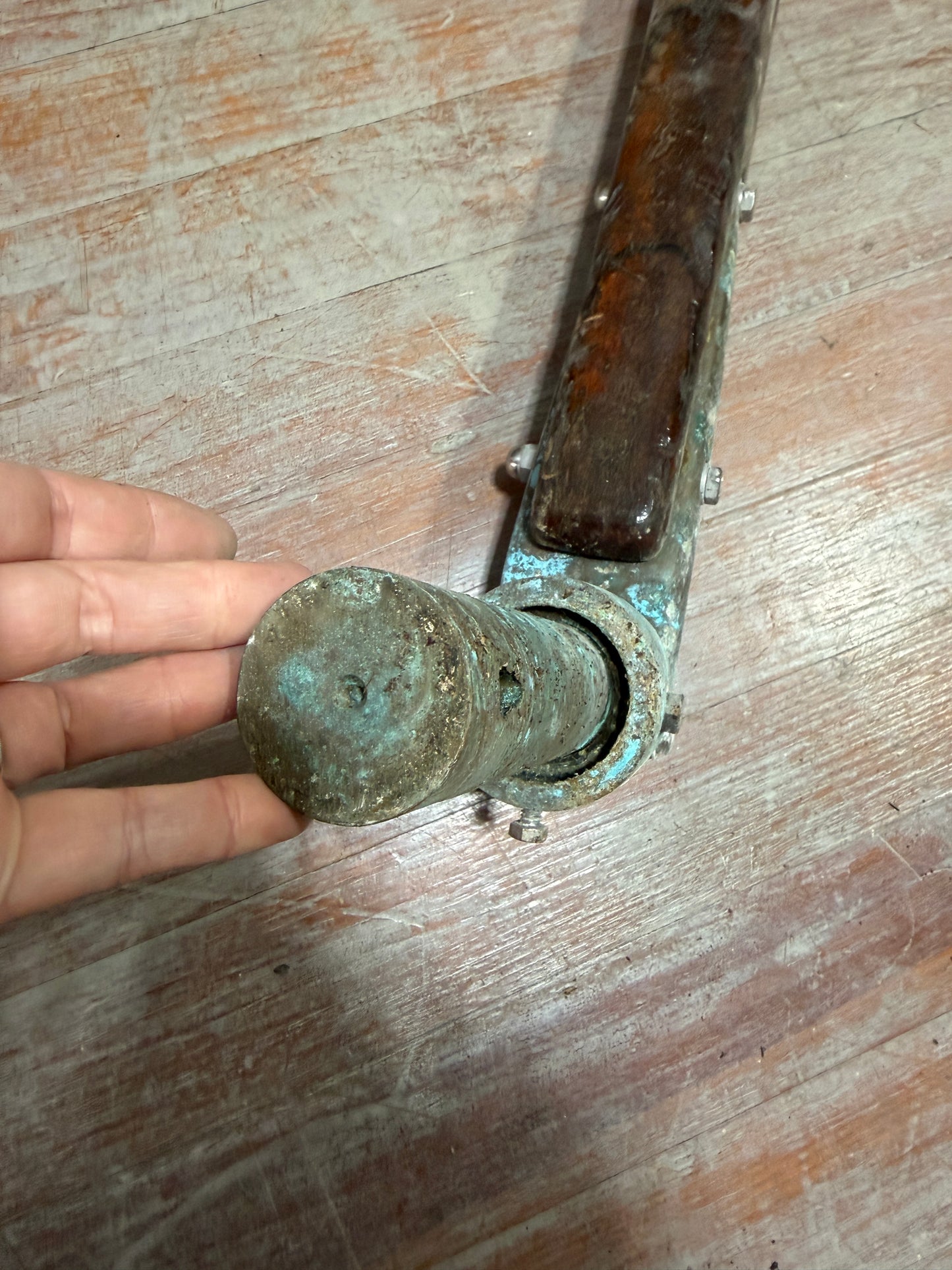 CREALOCK 37 Slightly Curved Tiller Handle - 61" Total Length WITH RUDDER HARDWARE-- #7