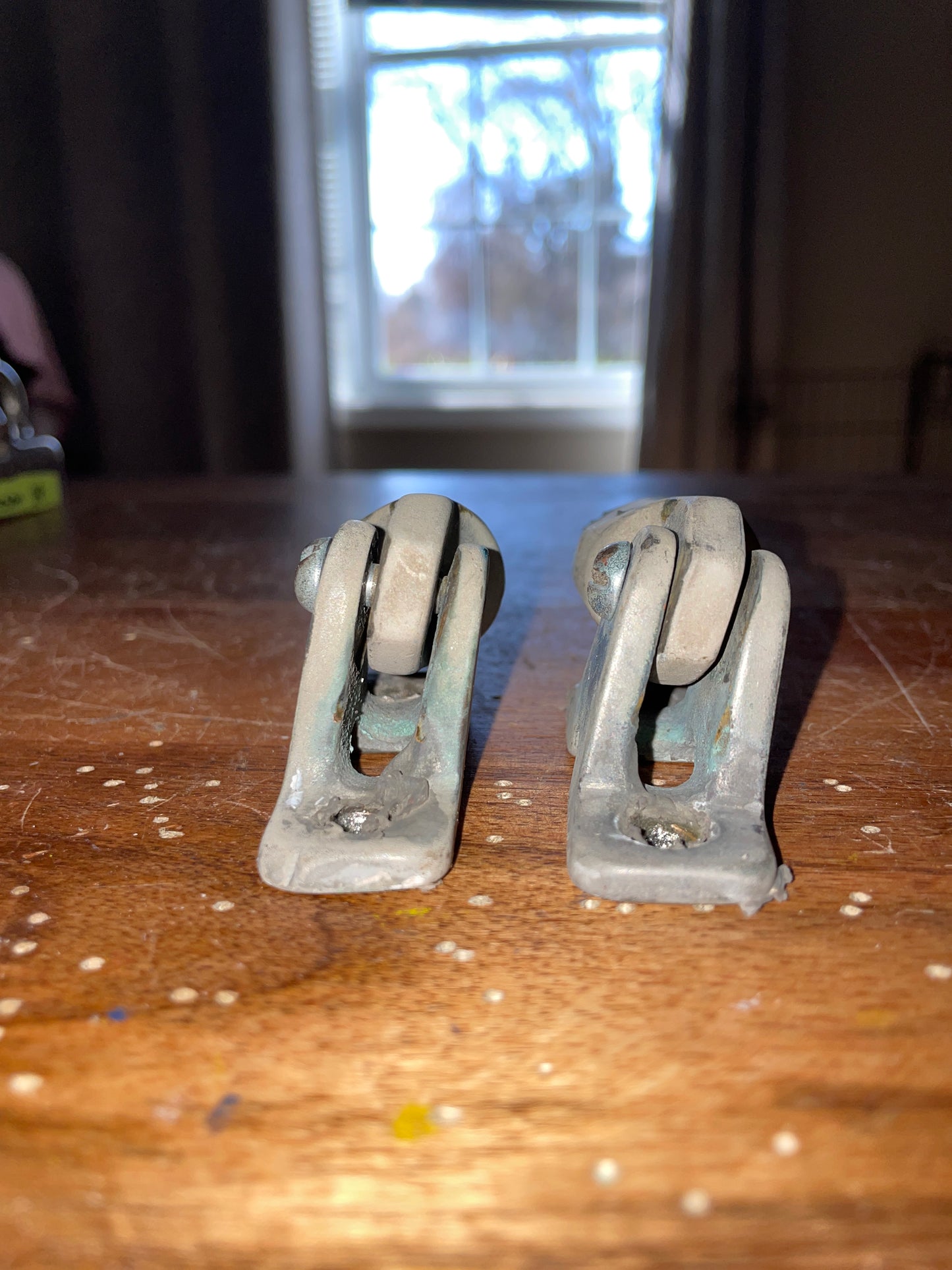 PAIR 3/4” Bronzed Angled Bimini Jaw Slides and Mounting Bases