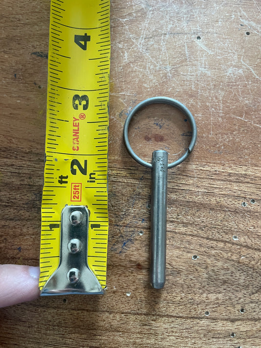 Stainless Steel Clevis Pin With Ring - 2 1/8” Long x 3/16” Diameter