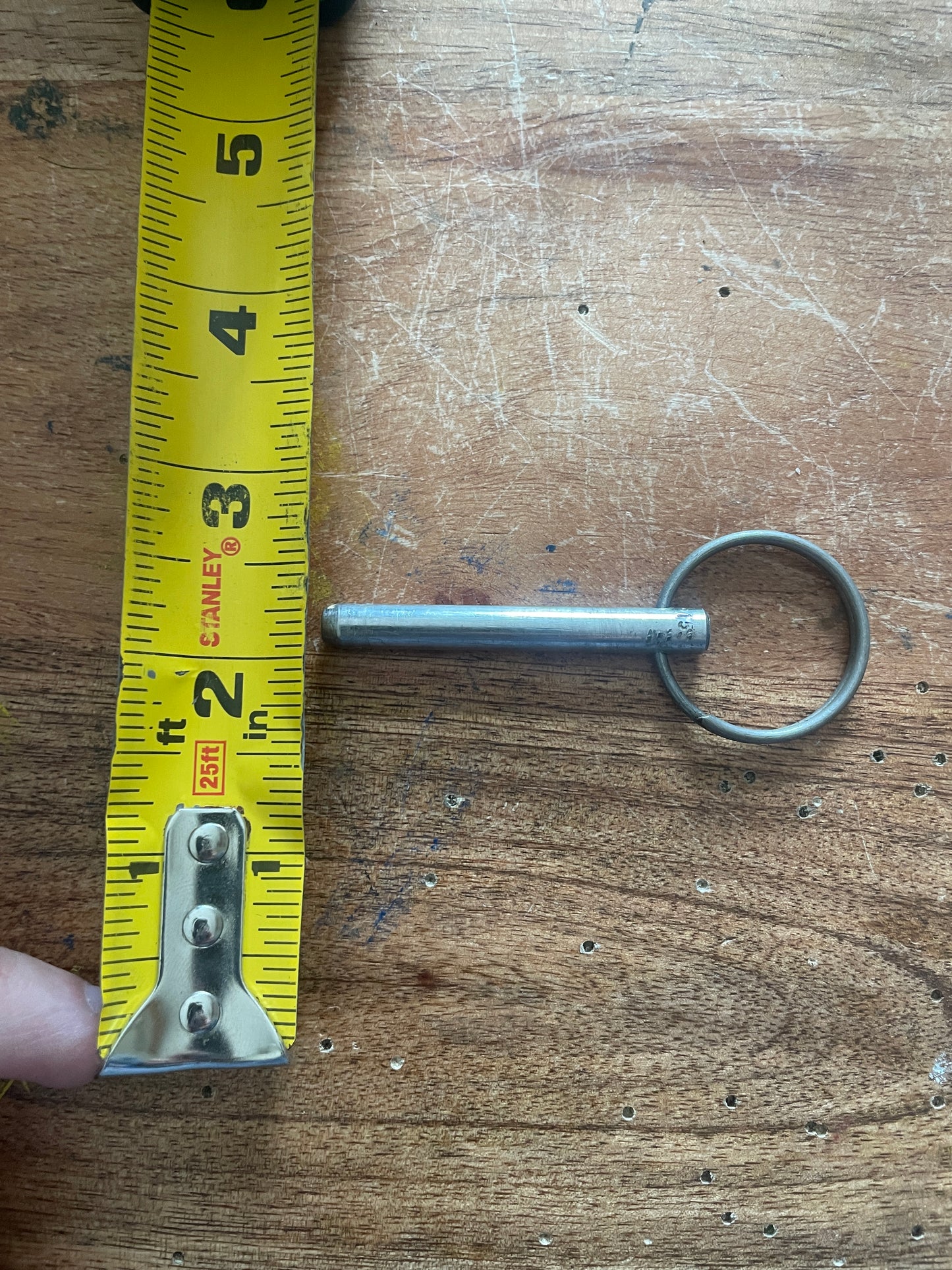 Stainless Steel Clevis Pin With Ring - 2 1/8” Long x 3/16” Diameter