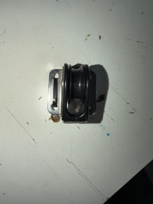 Small Harken 1 1/8” Sheave Single Cheek Block- 5/16” Line