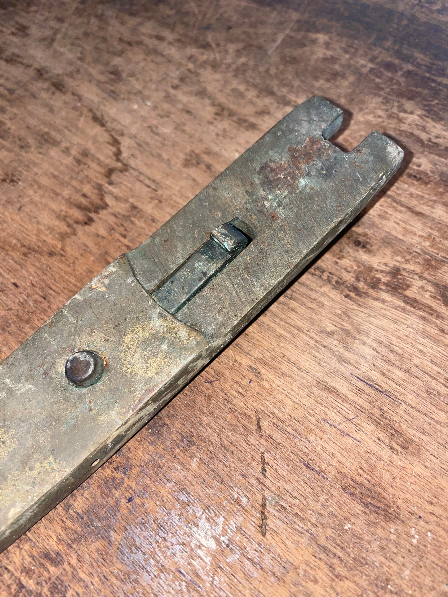 Vintage Bronze 10 1/2” Long Winch Handle- 1 1/2” Insert