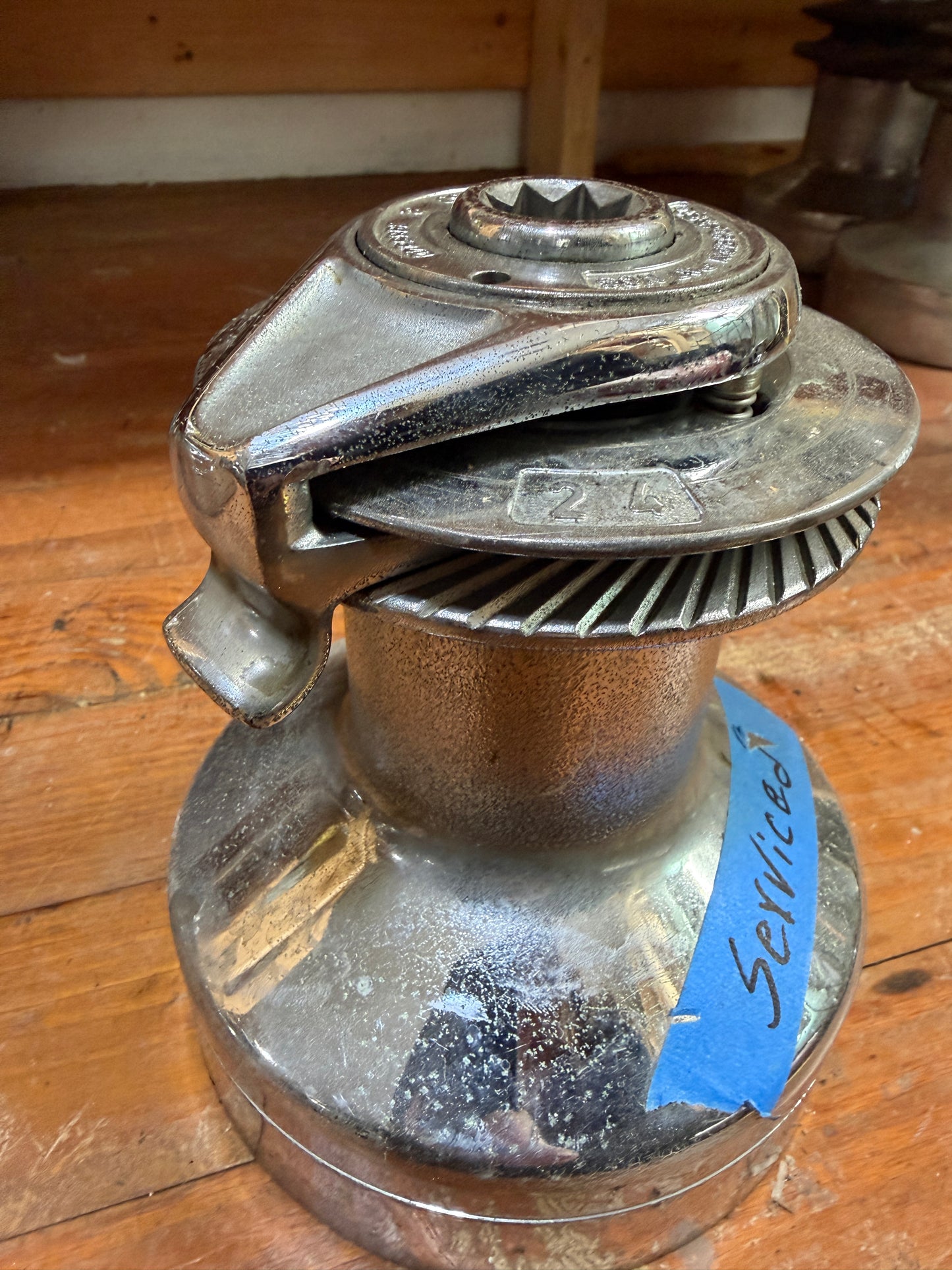 Chromed Bronze Barient 24 Single Speed Self Tailing Winch