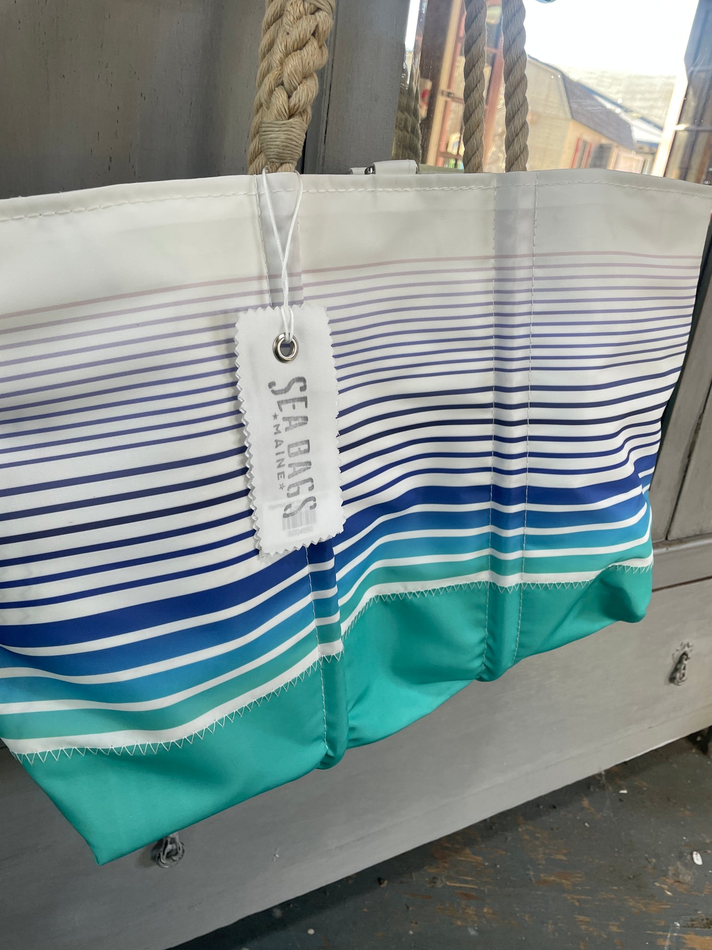 Seabags Maine Ogunquit Tote blue Ombré Stripe - NEW
