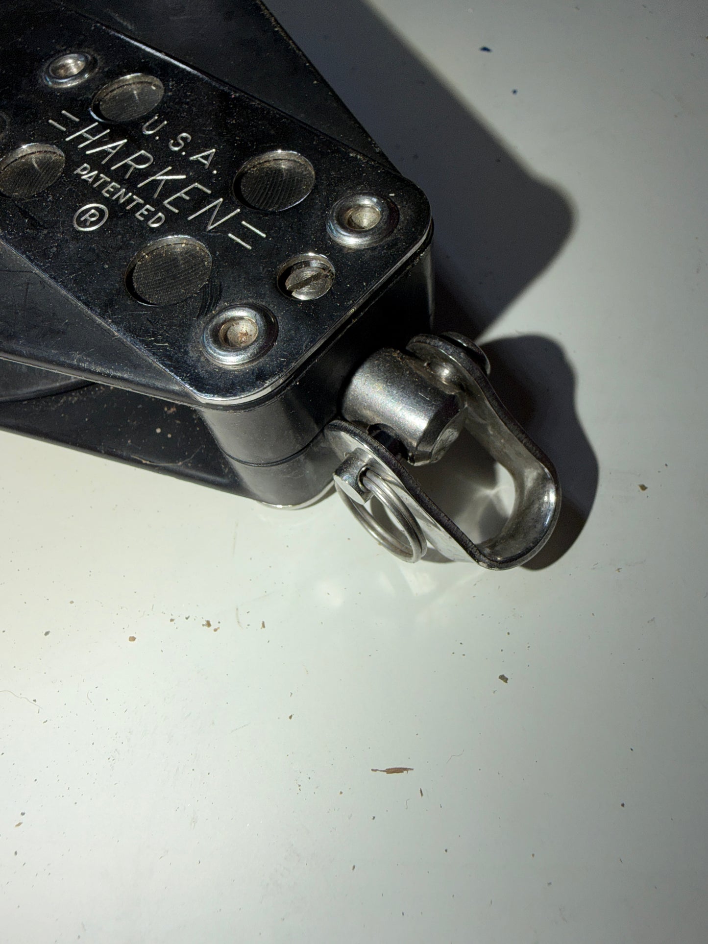 Large Harken Single Swivel Block 3” Sheave 5/8” Line With Shackle