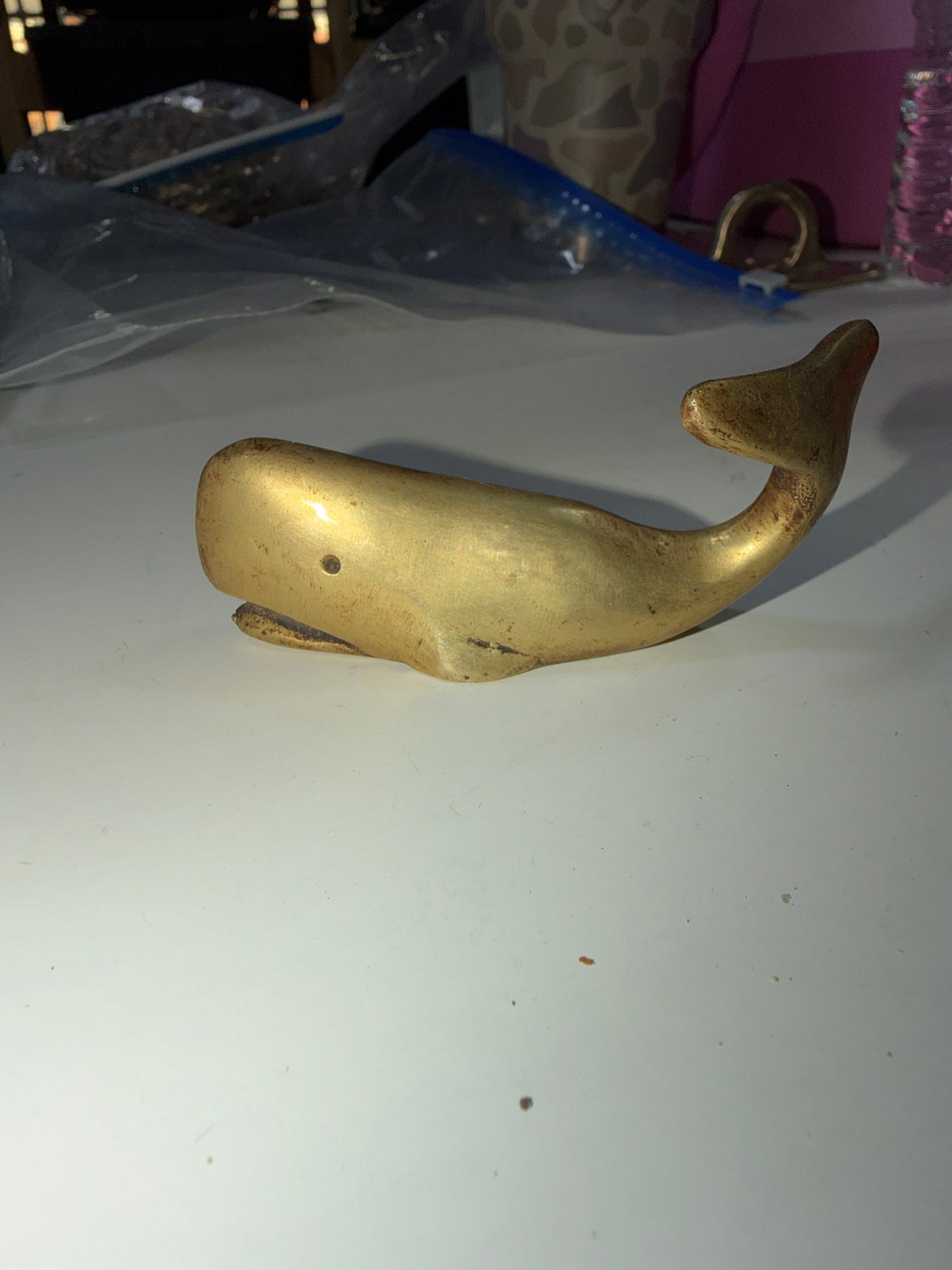 Decorative Brass Whale Figurine