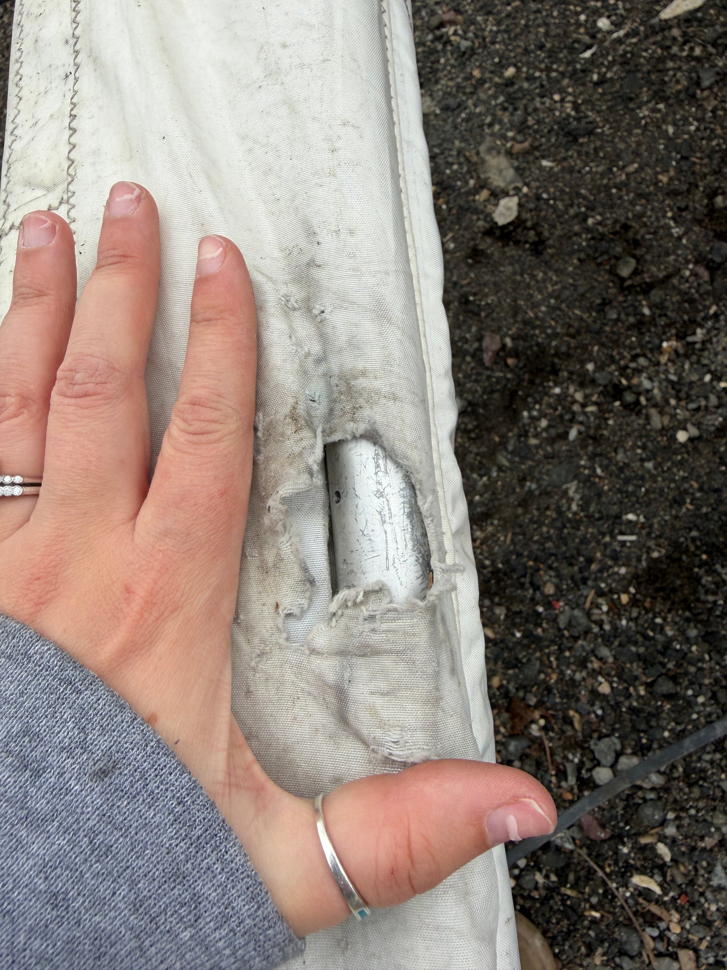 Tartan 34C White Sail Material Shade - 11'10" Total Length