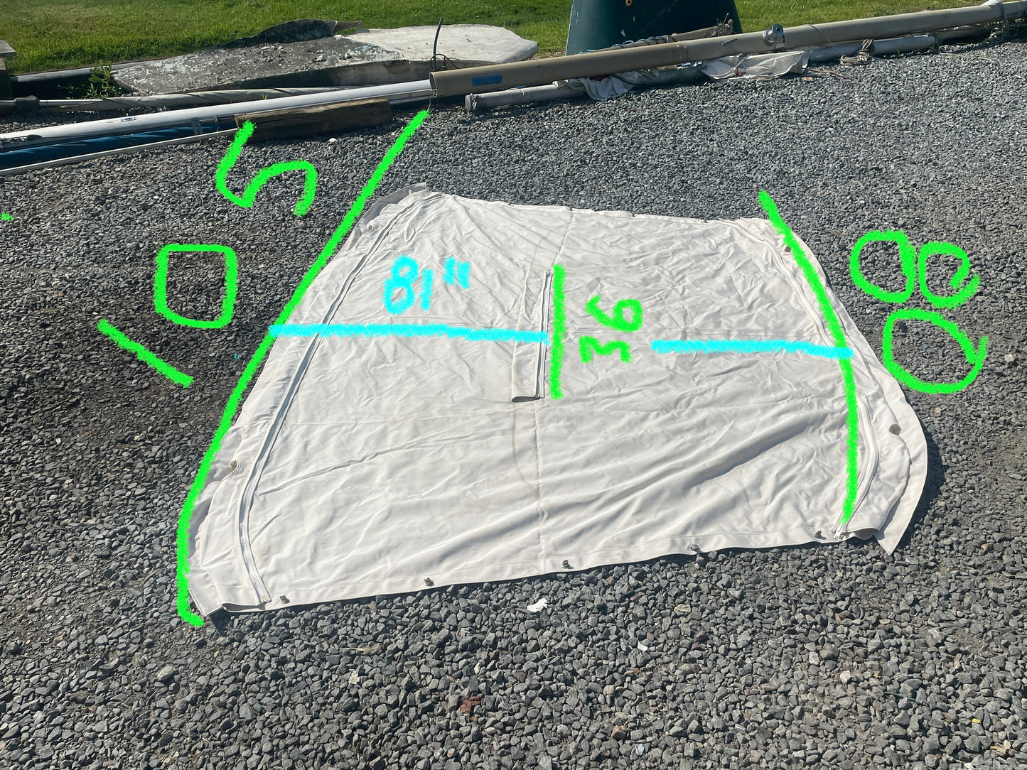 Tan Canvas Bimini Cover For Nauticat 33