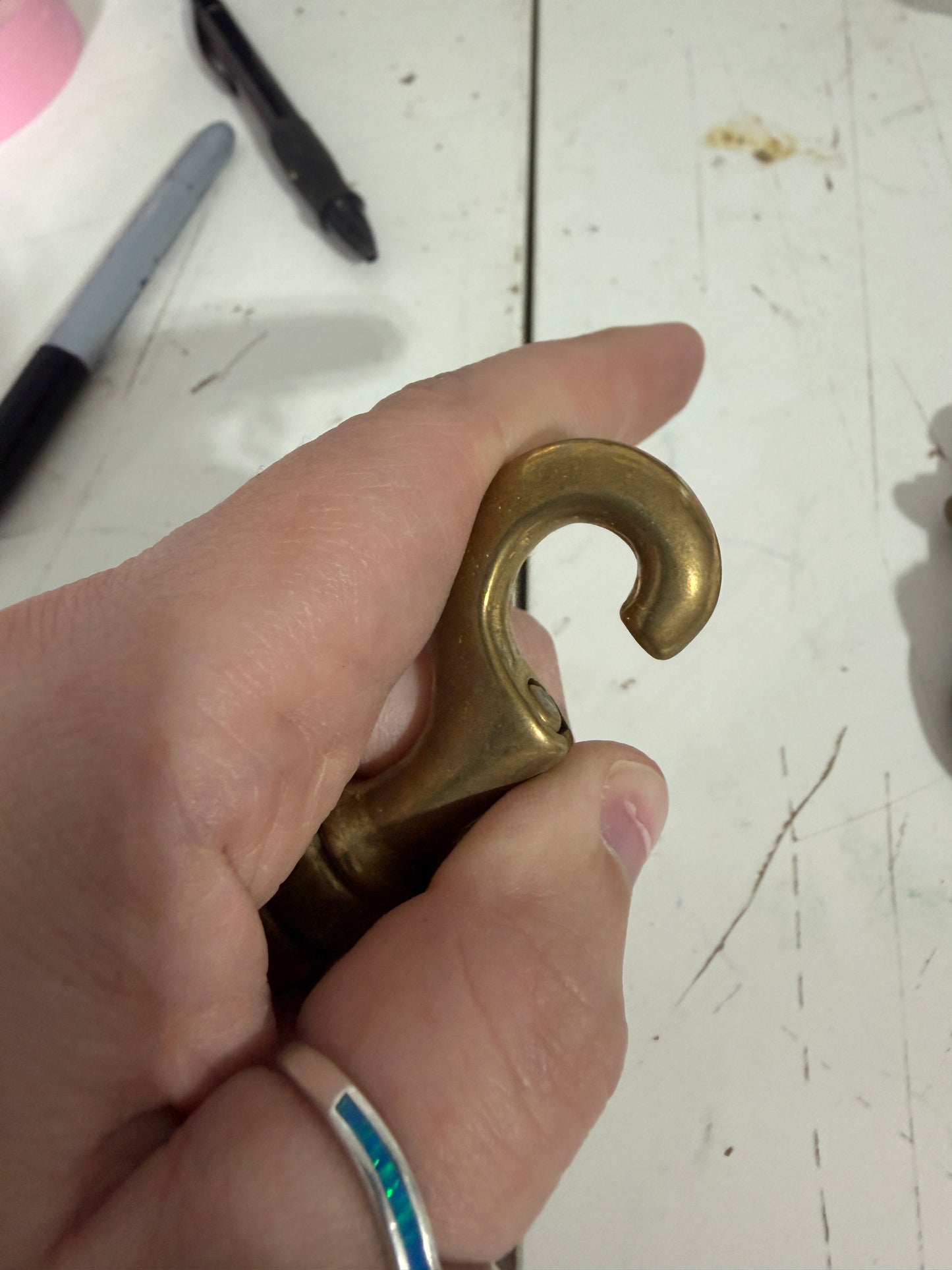 Lot Of 3 Brass Swivel Clips - 5/8" Bail