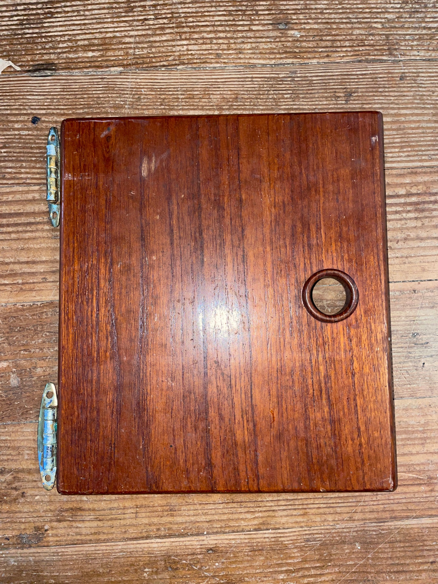 Sabre 42 Small Teak Interior Cabinet Door- ID 7 3/4” Long x 9 1/8” Wide #131