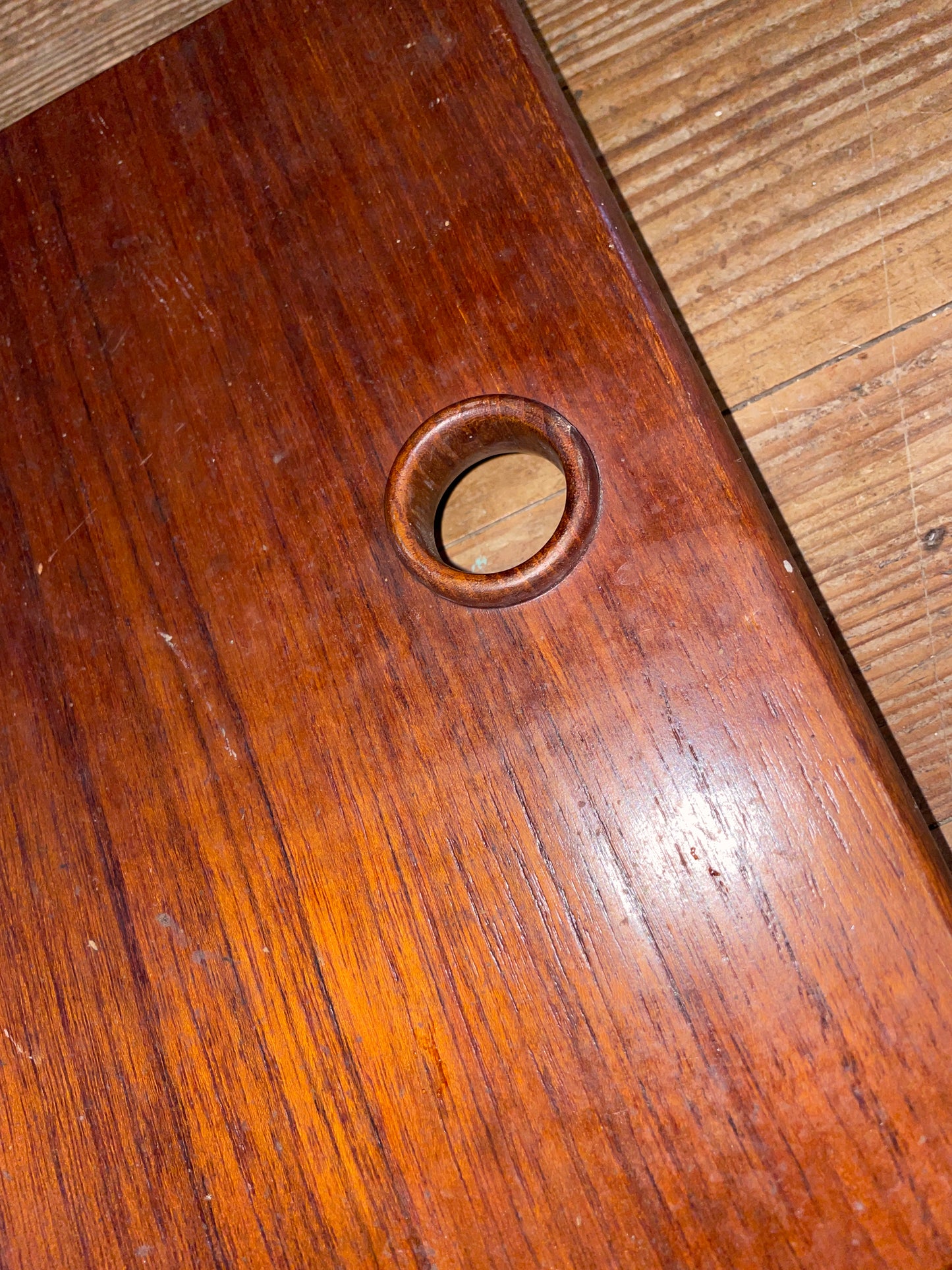 Sabre 42 Small Teak Interior Cabinet Door- ID 7 3/4” Long x 9 1/8” Wide #131