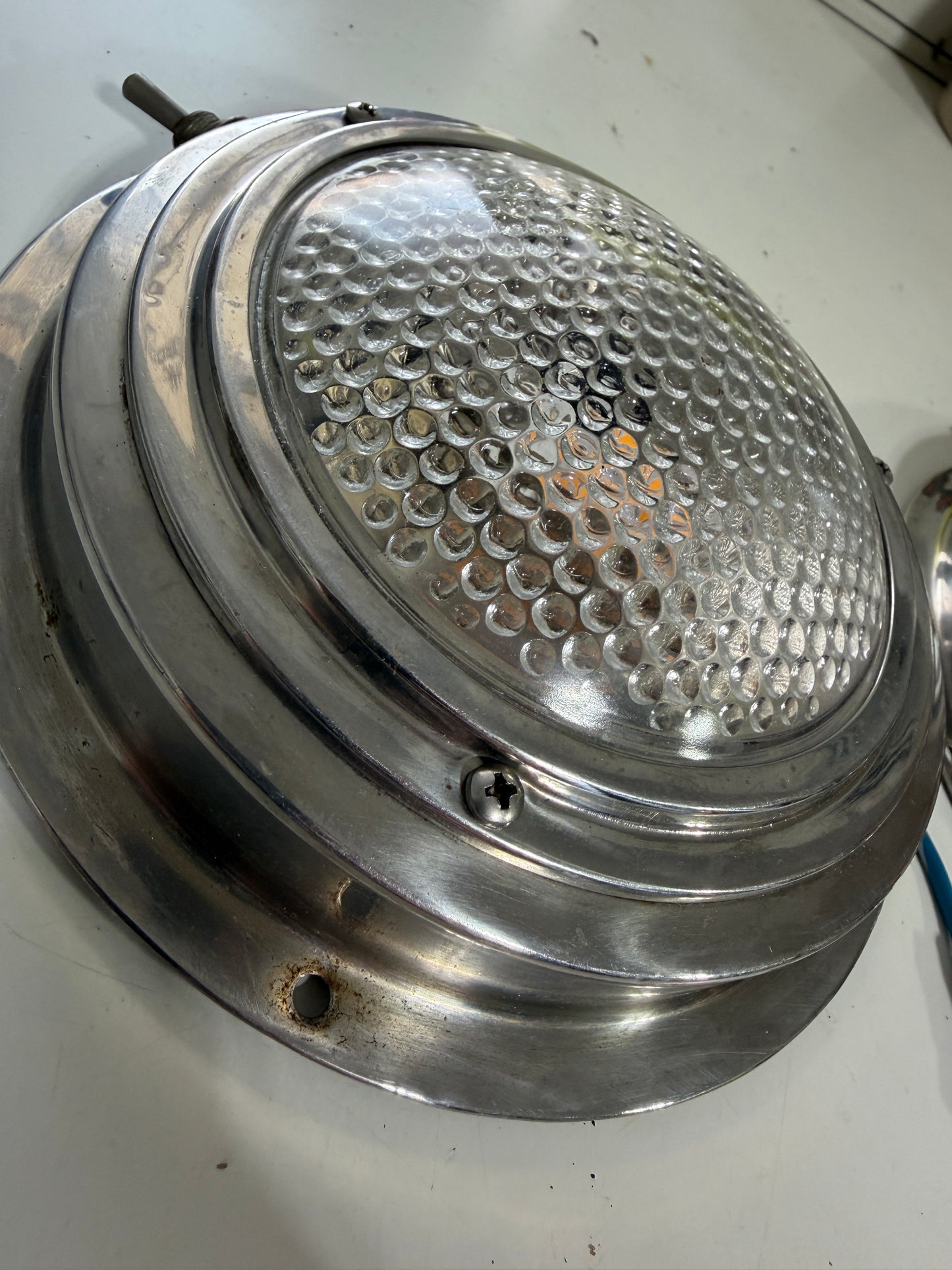 PAIR 6 7/8" Diameter Glass Lense Interior Lights