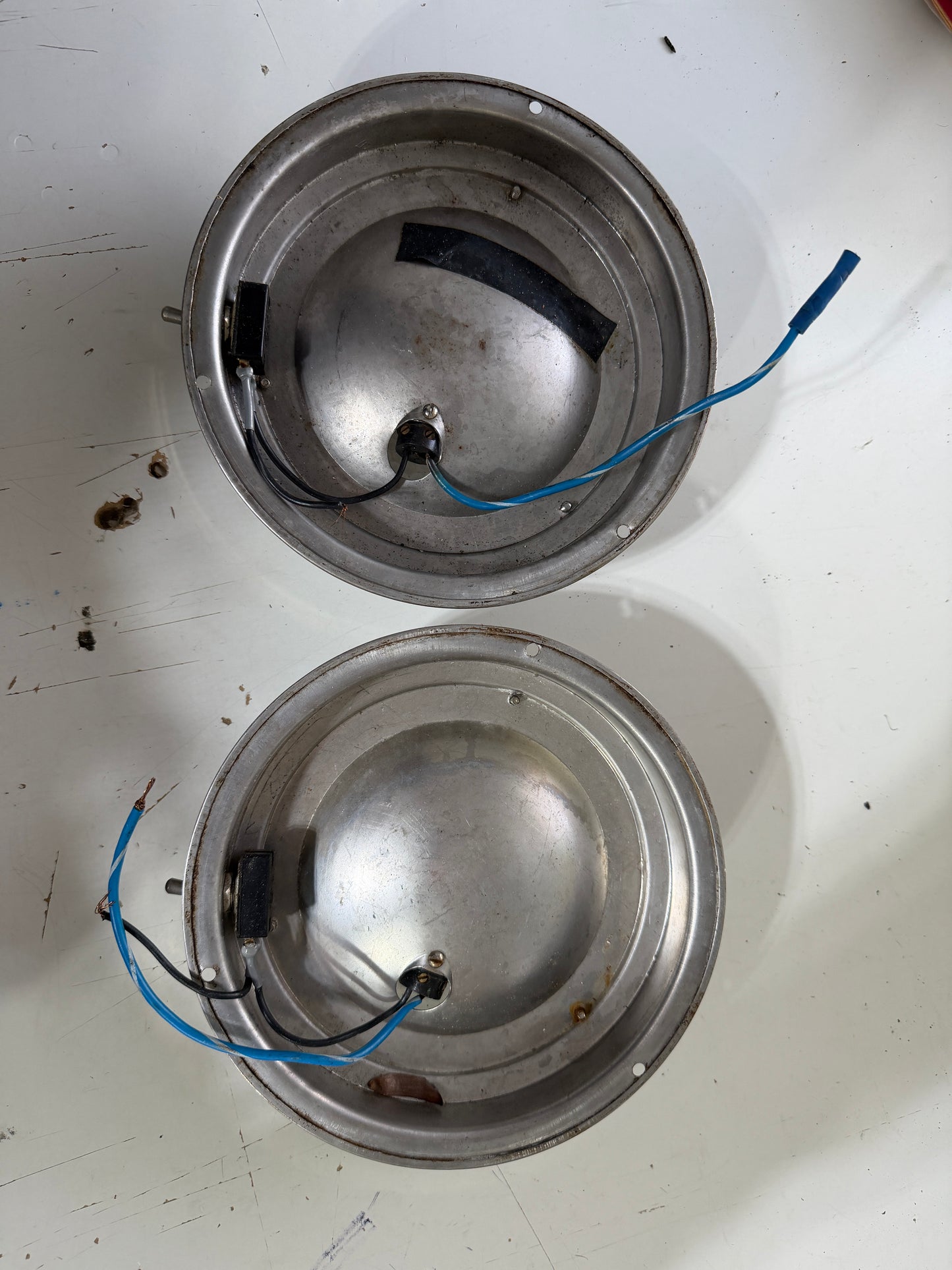 PAIR 6 7/8" Diameter Glass Lense Interior Lights