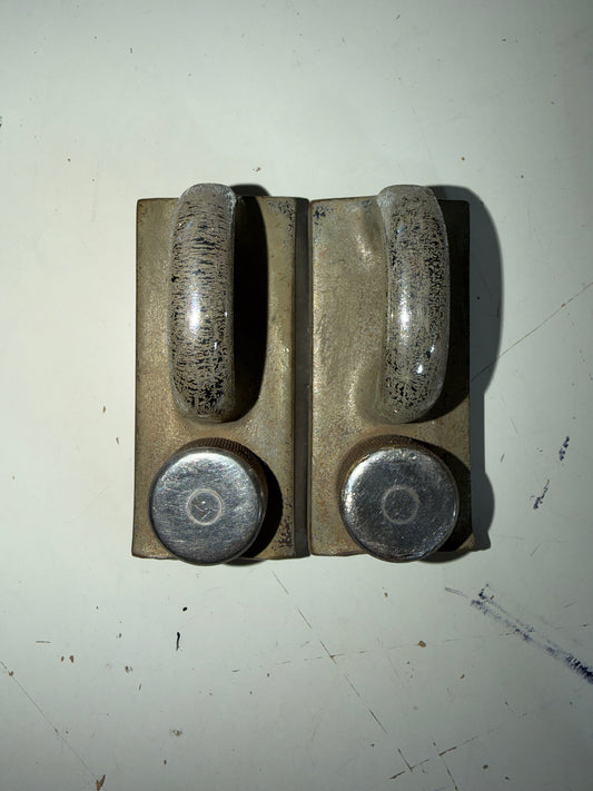 PAIR 1 1/4" Chromed Bronze Pull Top Track Cars