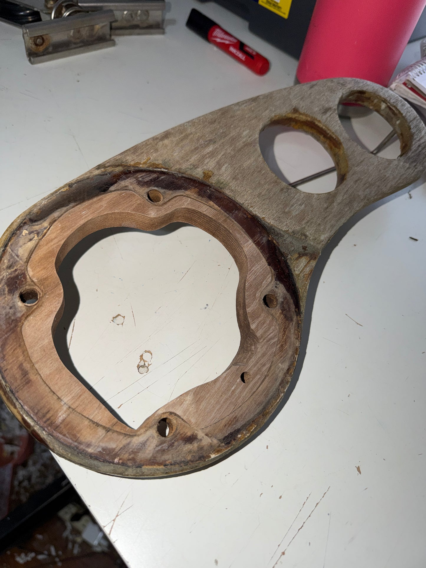 Teak Comass Plate With 2 Cup Holder