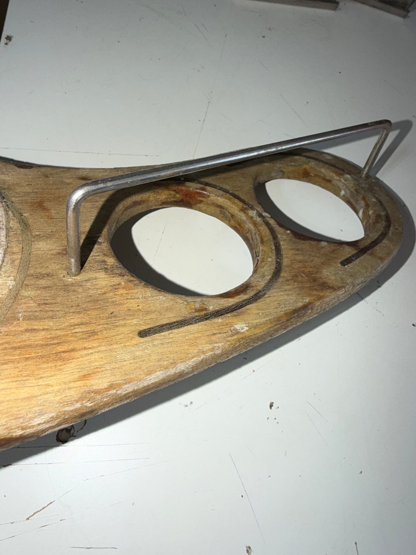 Teak Comass Plate With 2 Cup Holder