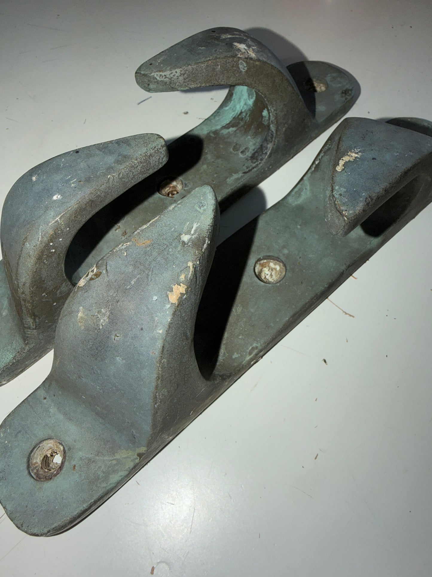 Solid  Bronze PAIR Of Chock Cleats - 9 1/2" Long
