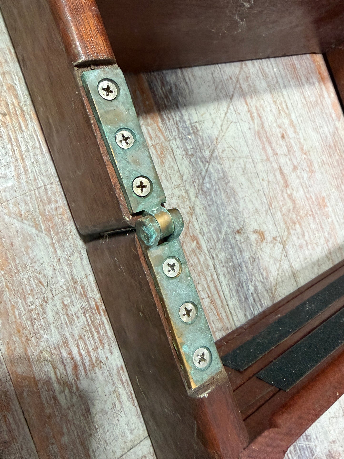 Beautiful Folding 6 Step Teak Stairs With Bronze Hardware - 64" Total Length