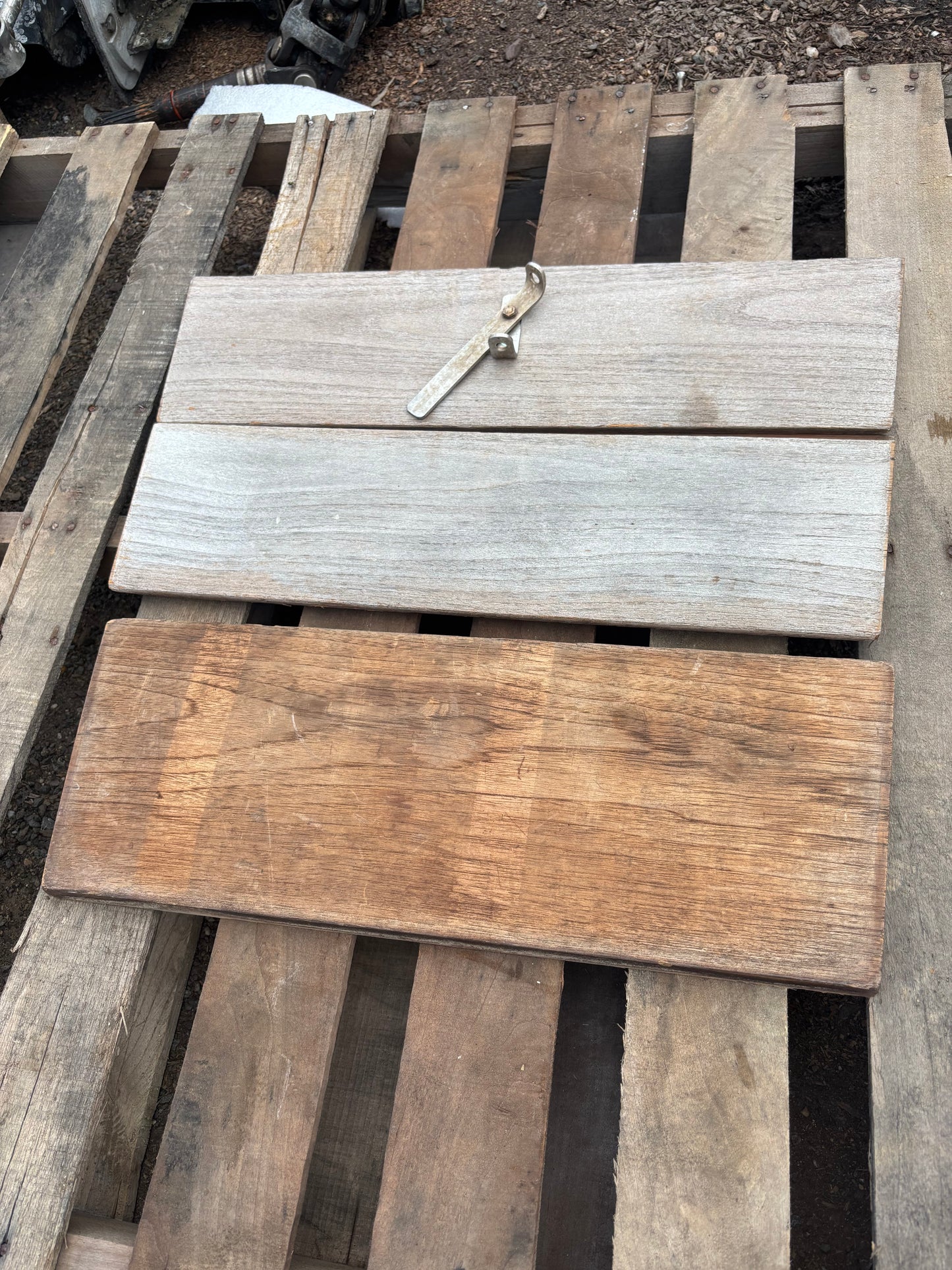 Set of 3 Teak Companion Way Boards OFF Allied Princess  -- #32