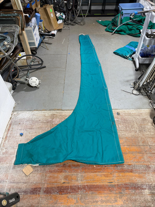9' Long Teal Blue Mainsail Canvas Cover