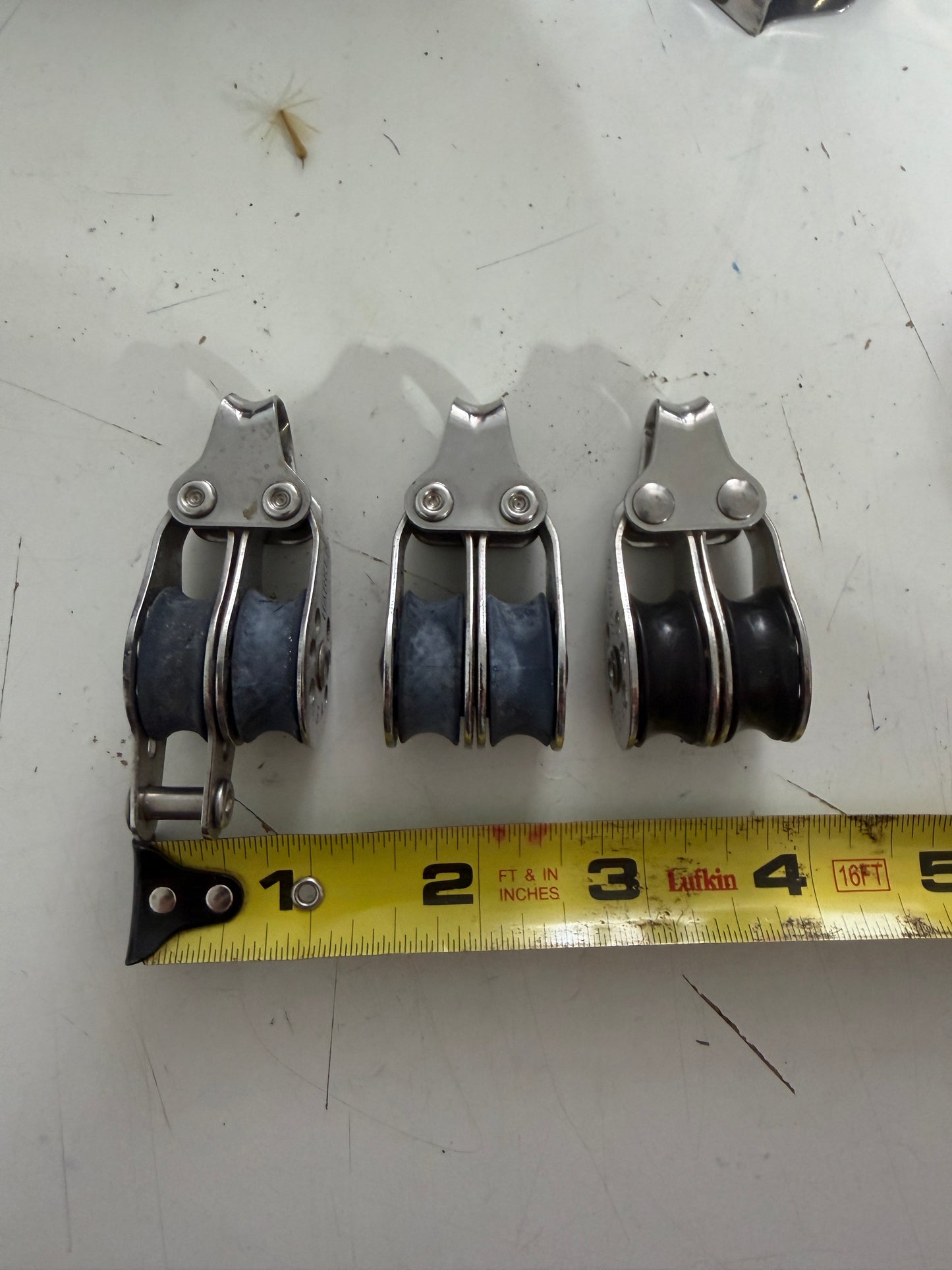 Lot Of 3 Micro Harken Double Blocks - 1/4" Line