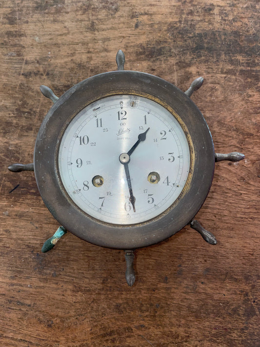 Schatz Brass Ships Bell Clock- Working condition