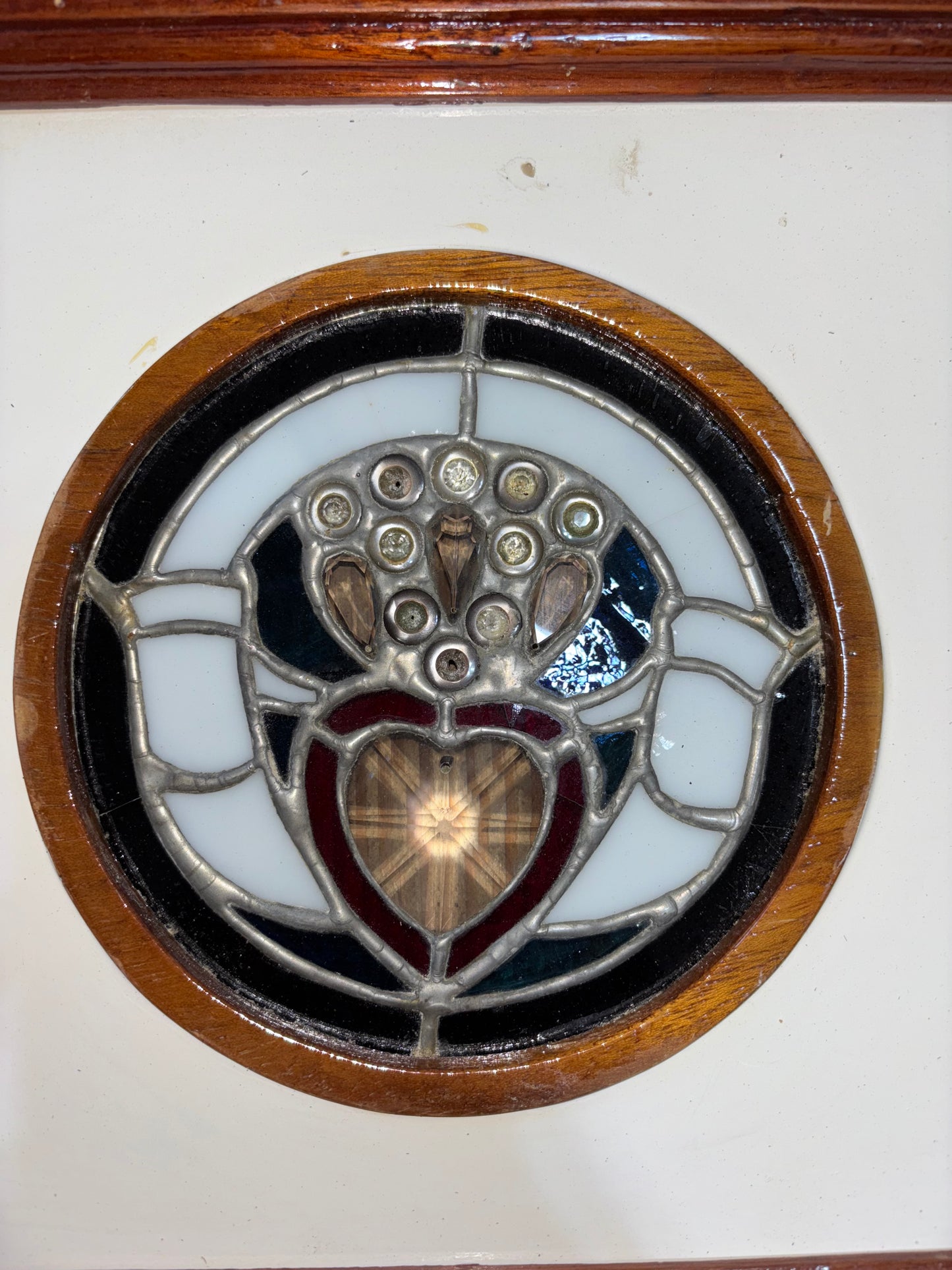 1934 Eisenhower 50' Small Interior Stained Glass Door - 13 3/4" x 12" x 1" -- #196
