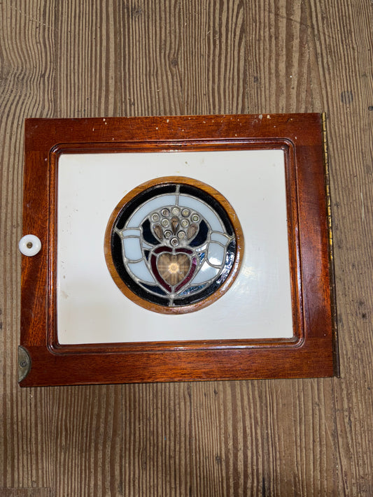 1934 Eisenhower 50' Small Interior Stained Glass Door - 13 3/4" x 12" x 1" -- #196