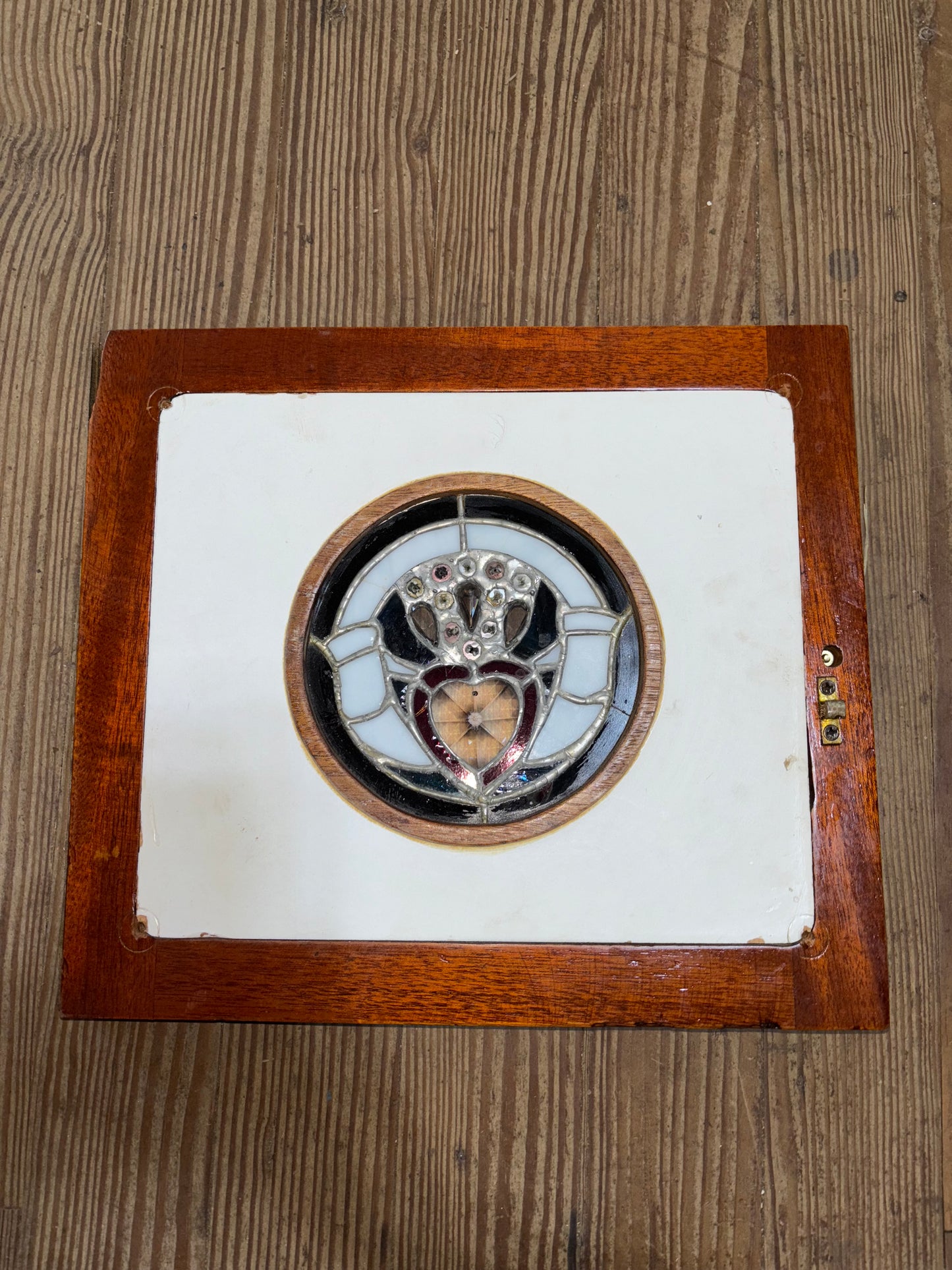 1934 Eisenhower 50' Small Interior Stained Glass Door - 13 3/4" x 12" x 1" -- #196