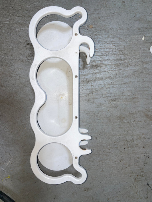 Poly White Edson 4 Cup Holder - 9.5” Pedestal Guard