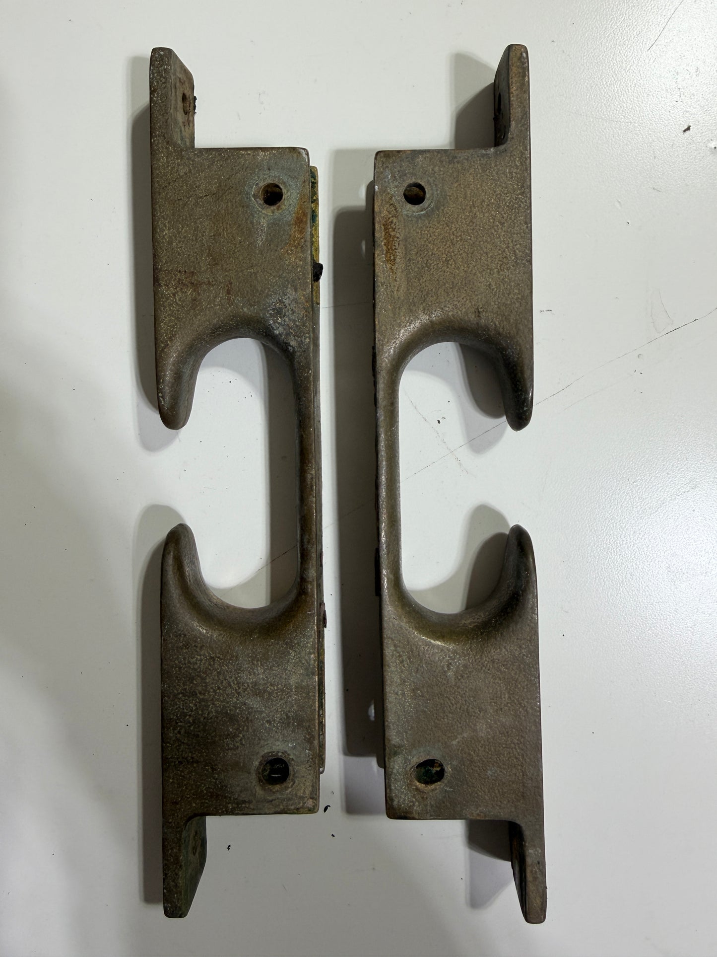 PAIR - 10" Bronze Toe Rail Cleats