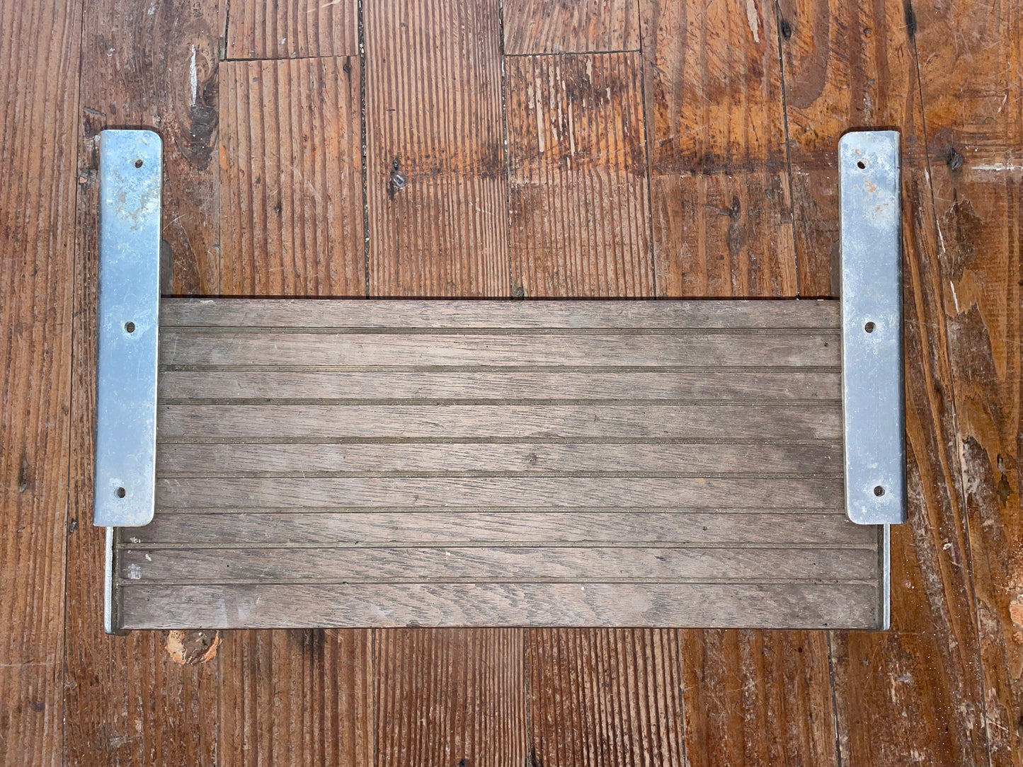 Single Teak Folding Step