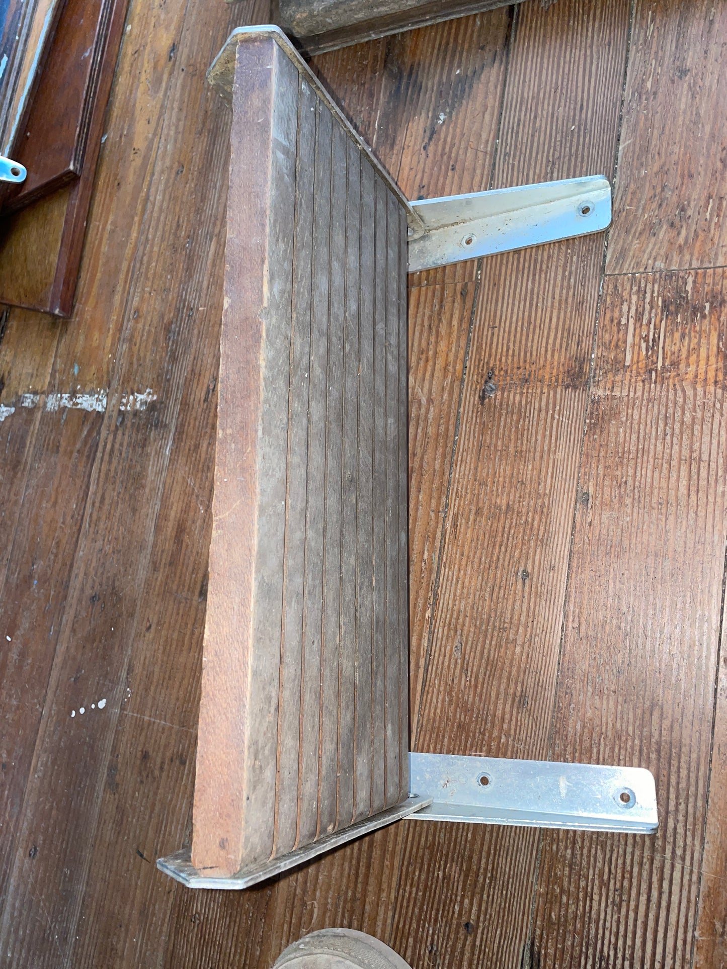 Single Teak Folding Step